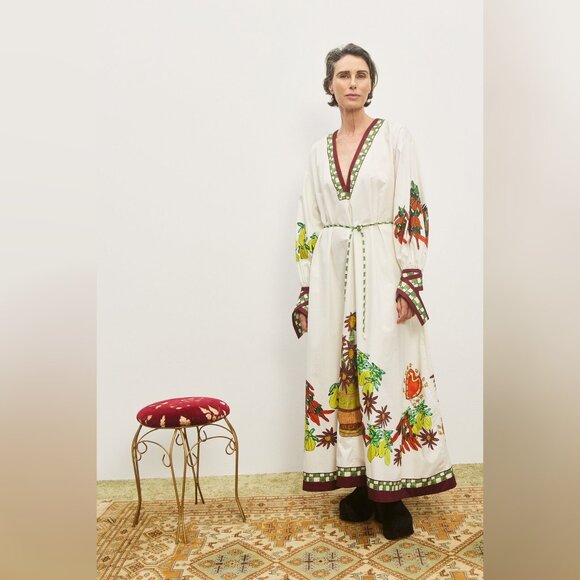 KATERINA V NECK MIDI DRESS - Picture 1 of 10